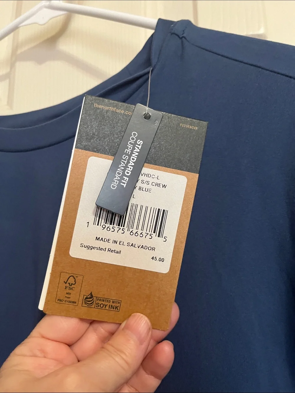 The North Face Dune Sky Crew Shirt Men’s Large Shady Blue Performance Tee NWT
